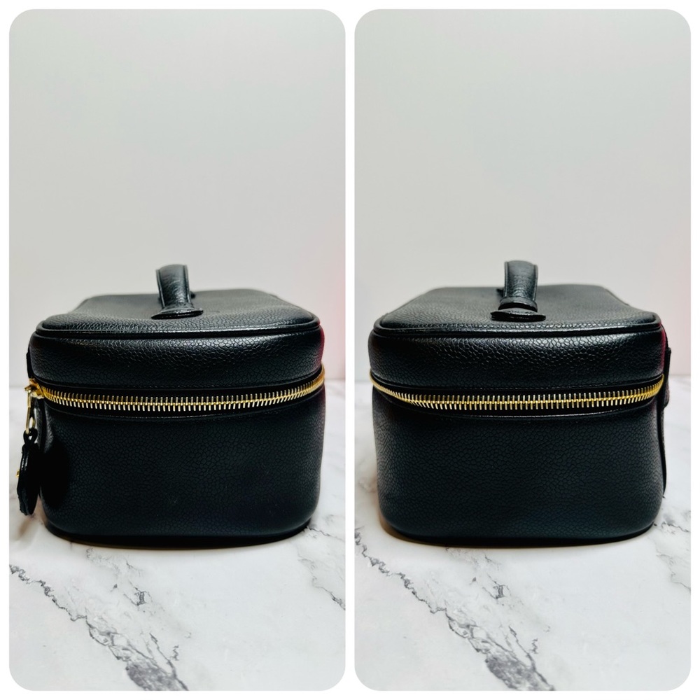 EUC Vintage CHANEL Black Caviar Leather CC Vanity Case Bag - Picture 8 of 16